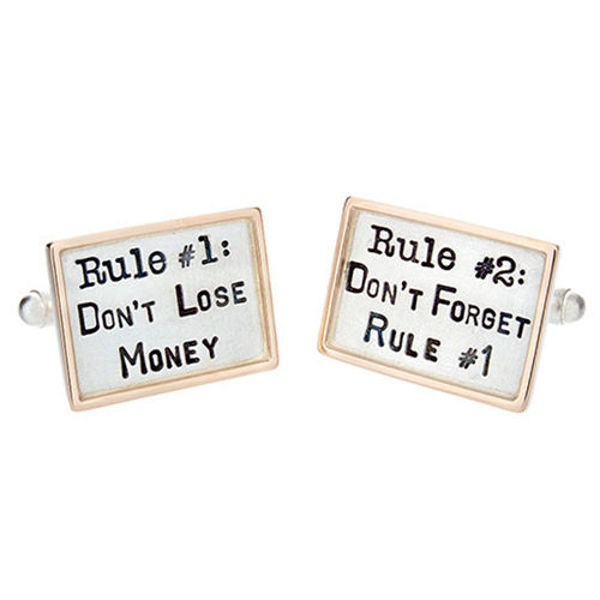 Picture of Silver with 14k Gold Rim Rule #1 & #2 Cuff Links