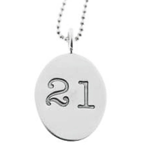 Picture of Sterling Silver Oval Charm Necklace