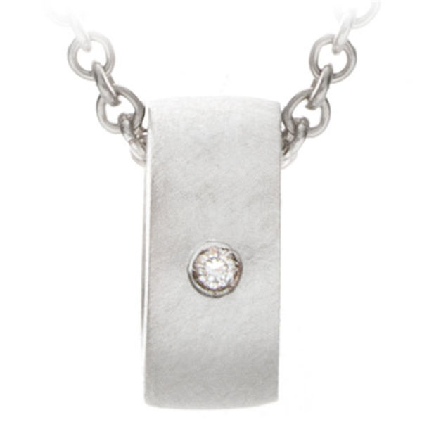 Picture of Sterling Silver Birthstone Loop Charm Necklace - Mini Ring Necklace