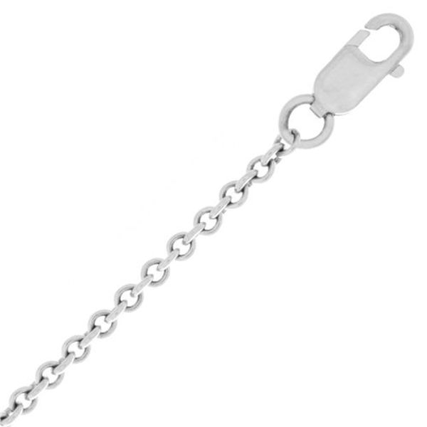 Picture of 14K White Gold 2mm Round Link Cable Chain